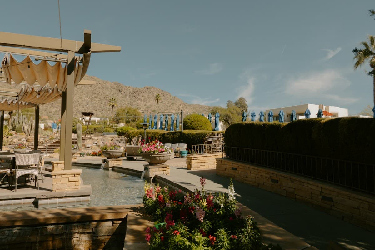 Resort patio dining near Scottsdale, AZ